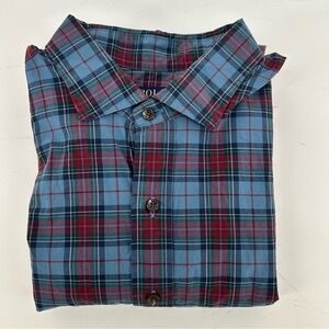 Polo Ralph Lauren Shirt Mens 1XB Blue Red Plaid Button Up Long Sleeve Stretch